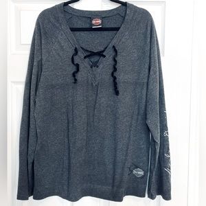 Harley-Davidson women’s gray knit top long sleeve